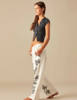 Nicoli Trousers|Denim<WHITE SEQUIN TROUSERS Grises antracitas