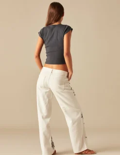 Nicoli Trousers|Denim<WHITE SEQUIN TROUSERS Grises antracitas