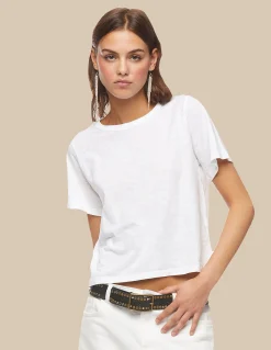 Nicoli T-shirts<White Short Sleeve T-shirt Grises