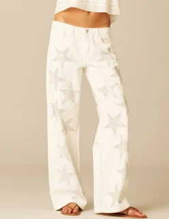 Nicoli Trousers|Denim<WHITE STAR TROUSERS Blancos