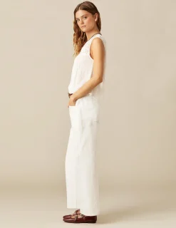 Nicoli Trousers|Denim<WHITE STITCHED JEANS Blancos