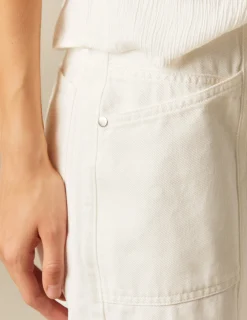 Nicoli Trousers|Denim<WHITE STITCHED JEANS Blancos