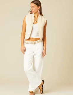 Nicoli Trousers|Denim<WHITE STRAIGHT-FIT TROUSERS Grises