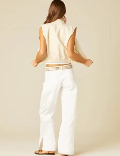 Nicoli Trousers|Denim<WHITE STRAIGHT-FIT TROUSERS Grises