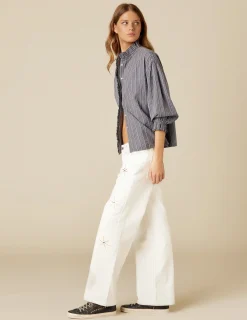 Nicoli Trousers|Denim<WHITE SUN STUDDED TROUSERS Grises