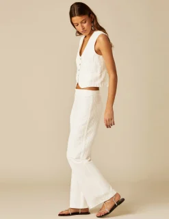 Nicoli Waistcoats<WHITE TEXTURED VEST Blancos