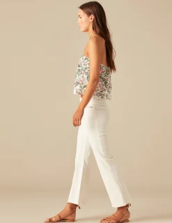 Nicoli Trousers|Denim<WHITE TROUSERS WITH ZIP POCKETS Blancos