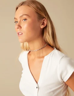 Nicoli T-shirts<WHITE T-SHIRT WITH SIDE BUTTONS Blancos