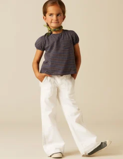 Nicoli Denim|Trousers<White Wide Leg Jeans Azules claros