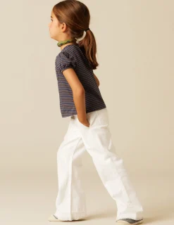 Nicoli Denim|Trousers<White Wide Leg Jeans Azules claros