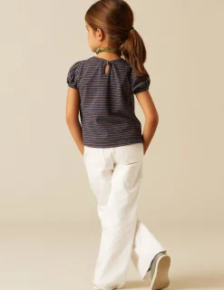 Nicoli Denim|Trousers<White Wide Leg Jeans Azules claros