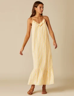 Nicoli Dresses<YELLOW STRIPED DRESS Amarillos
